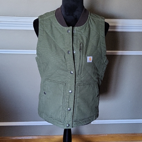 Carhartt Jackets & Blazers - Carhartt Women's Rugged Flex Relaxed Fit Canvas Insulated Vest Size Small Basil